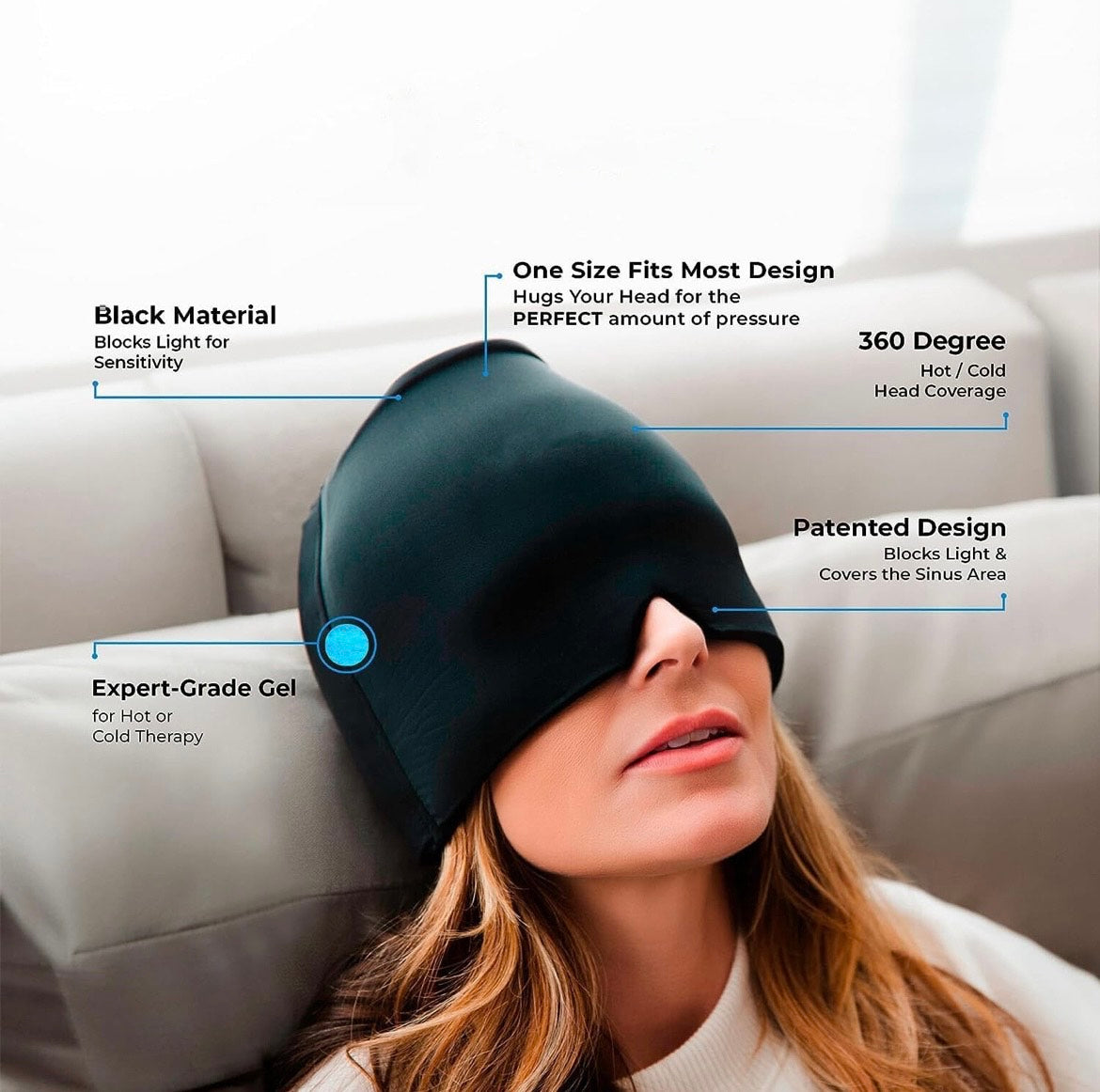 IceHalo™ – Migraine Relief Cap | Hot & Cold Therapy